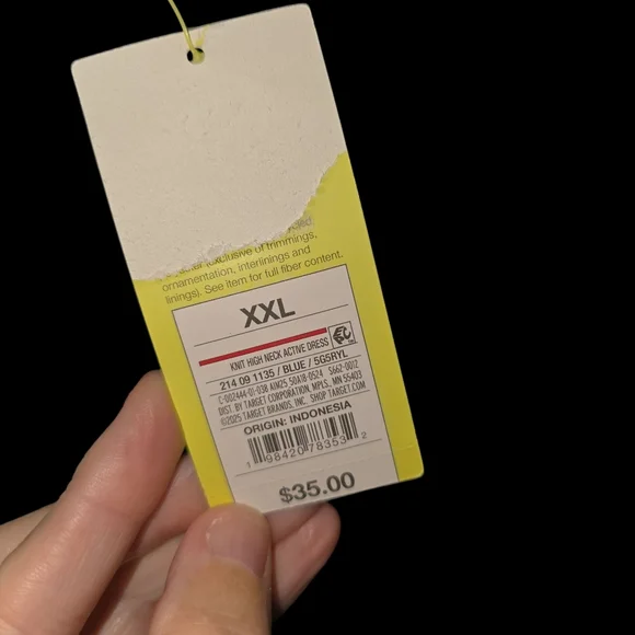 Womens All In Motion Navy Blue Active Dress With Attached Shorts, XXL, NWT!!! - Picture 3 of 4